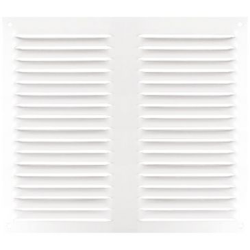 Grille 200 x 200 mm alu blanc avec moustiquaire