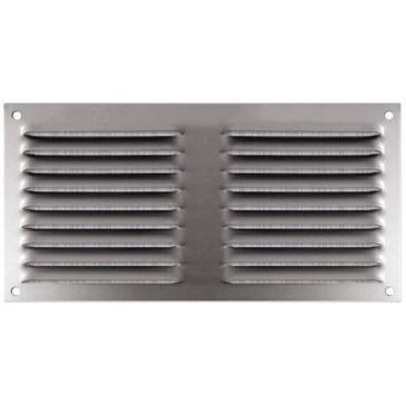 Grille à persiennes en applique avec moustiquaire - L : 200 mm - H : 100 mm