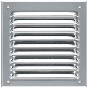Grille à persiennes en applique avec moustiquaire - L : 150 mm - H : 150 mm
