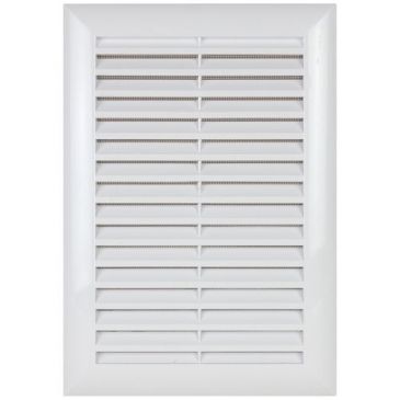 Grille elegance 172x342 mm plastique blanc avec moustiquaire