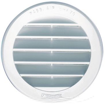 Grille ronde à encastrer avec moustiquaire - D128 - blanc