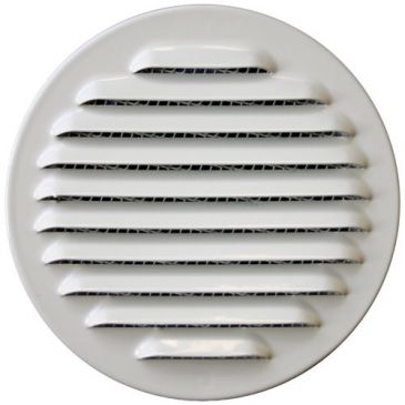 Grille ronde à persiennes alu blanc ø120 mm