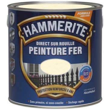 Peinture fer 0,25 L Martelé - Blanc Brume