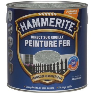 Peinture fer 0,25 L Martelé - Gris Argent
