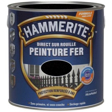 Peinture fer 0,25 L Martelé - Noir
