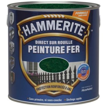 Peinture fer 0,25 L Martelé - Vert Épicéa