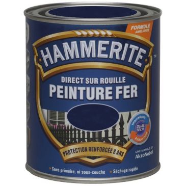 Peinture fer 0,75 L Martelé - Bleu Nuit