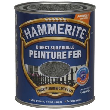 Peinture fer 0,75 L Martelé - Gris Ardoise