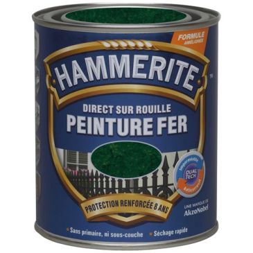 Peinture fer 0,75 L Martelé - Vert Épicéa