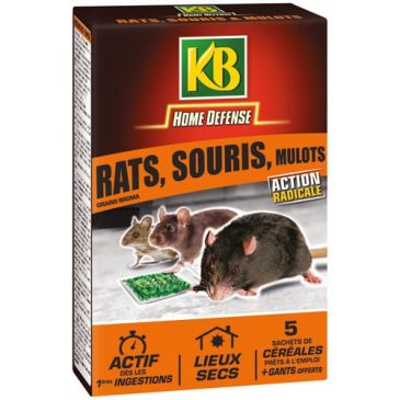 Home defense rat souris mulot céréales 5x25g