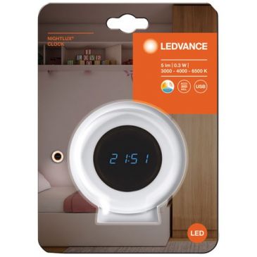 Horloge Nightlux Clock rechargeable  avec veilleuse blanc