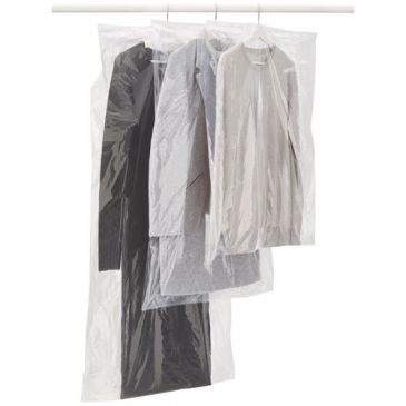 Housse vêtements x3 65x150cm transparent 6047