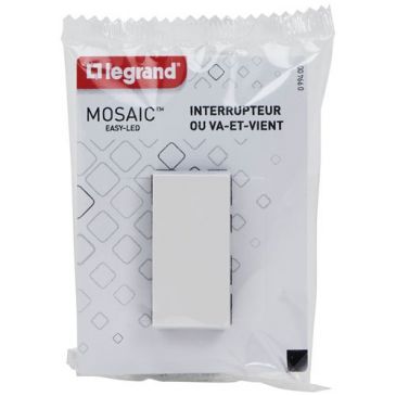 Interrupteur composable va/vient module mosaic 45 blanc