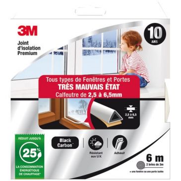 Joint d'isolation - porte et fenêtre - très mauvais état - 2.5 à 6.5 mm - 6