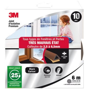 Joint d'isolation - porte et fenêtre - très mauvais état - 2.5 à 6.5 mm - 6