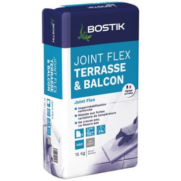 Joint terrasse flex gris ciment sac papier 15 kg