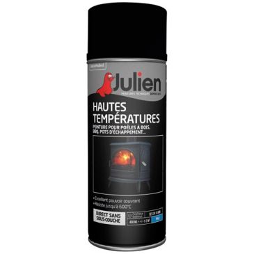 Bombe peinture Haute Température 400 ml - Noir Mat