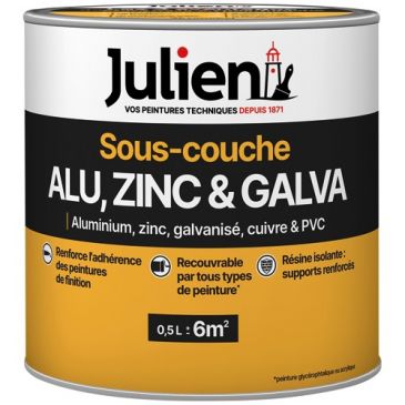 Peinture sous-couche Alu / Zinc / Galva 0,5 L Mat - Blanc