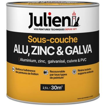 Peinture sous-couche Alu / Zinc / Galva 2,5 L Mat - Blanc
