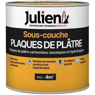 Peinture sous-couche Plaques de plâtre 0,5 L Mat - Blanc
