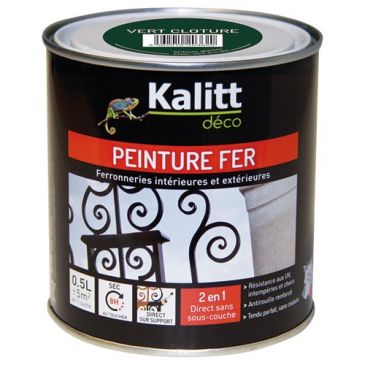 Kalitt Fer antirouille brillant vert cloture 0.5l