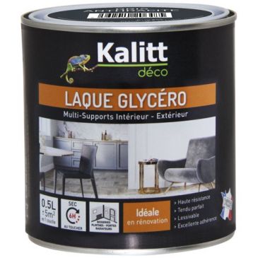 Laque glycéro Brillante Multi-supports 0.5 L - Gris Anthracire