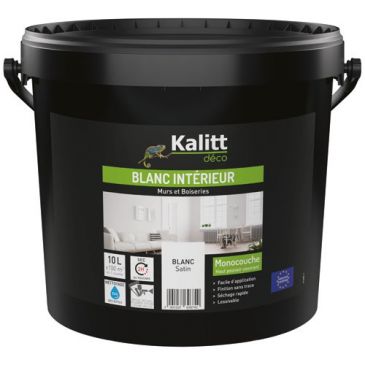 Kalitt mur et plafond monocouche acrylique blanc satin 10 L