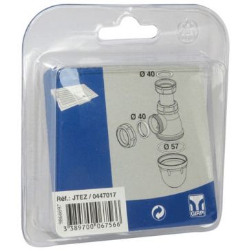 Kit 3 joints pour siphon d'évier noir