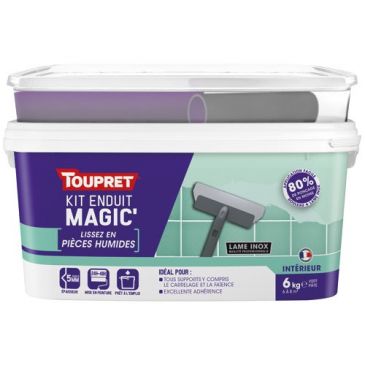 Kit enduit magic pièces humides pate intérieur/extérieur 6 kg