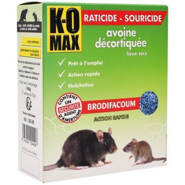 Appât céréales - rats et souris - avoine décortiquée - 140 g 