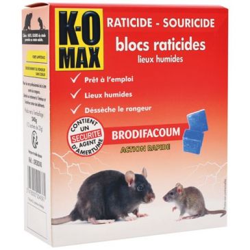 Komax raticide souricide bloc 240 g