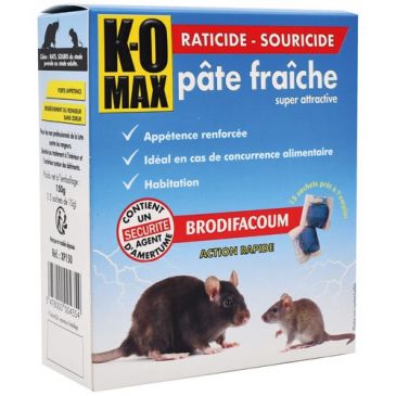 Komax raticide souricide pate fraiche 150 g