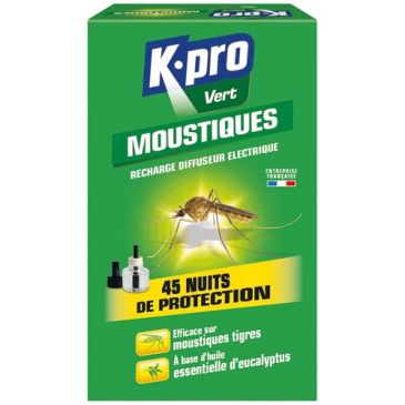 Kpro vert recharge liquide pour diffuseur electrique moustiq