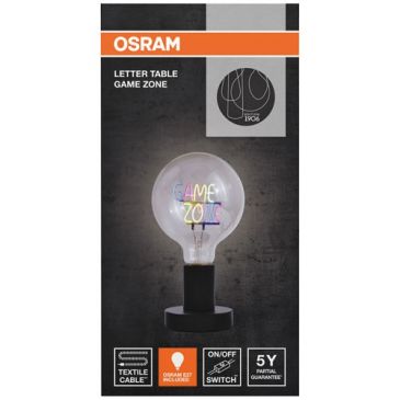 Lampe à poser e27 avec ampoule a message game zone 1.2w