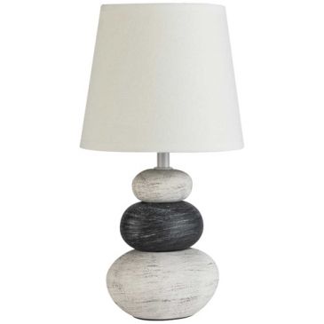 Lampe ceramique Anya blanc/gris d16 h30
