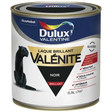 Laque glycéro Brillante 500 ml Valénite - Noir