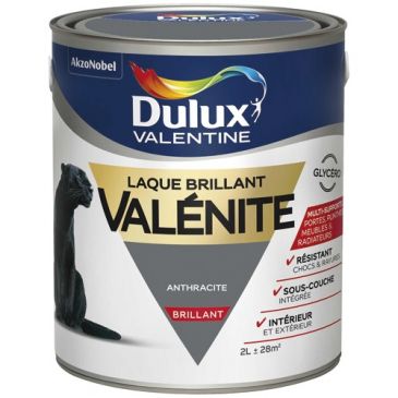 Laque glycéro Brillante 2 L Valénite - Anthracite