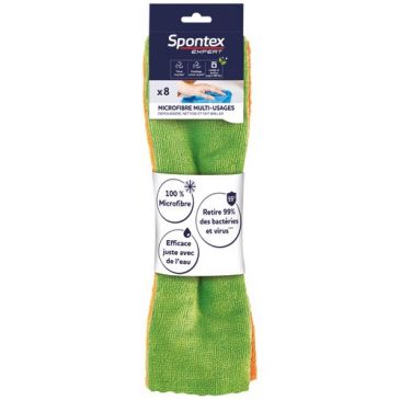 Lavette microfibre multi usages x 8