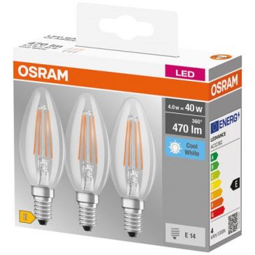 Led clair flamme e14 4w froid boite de 3