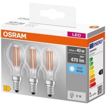 Led clair sphérique e14 4w froid boite de 3