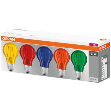 Led colorbox standard 1.6W E27 verre déco x 5 en boite