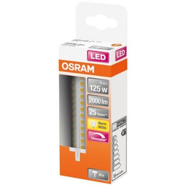 Led crayon 118mm variable 15w r7s chaud boite de 1