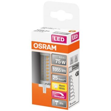 Led crayon 78mm variable 8.55w r7s chaud boite de 1