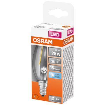 Led filament flamme 2.5w e14 250lm 4000k froid boite