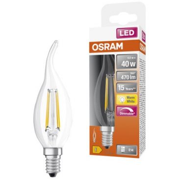 Led flamme cdv coup de vent fil variable dim. 4 w e14 chaud