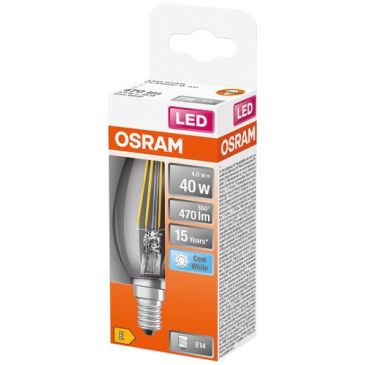 Led flamme clair filament 4w e14 470lm 4000k froid x1