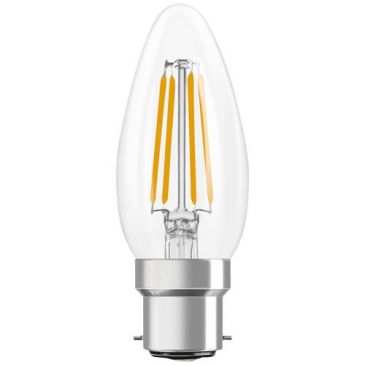 Led flamme clair filament b22 3.4w 470lm chaud