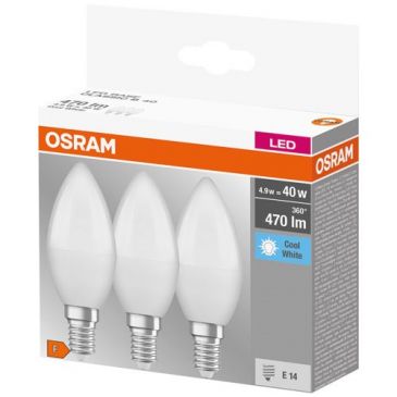 Led flamme dépolie avec radiateur E14 4.9w froid boite de 3