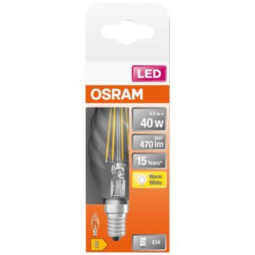 Led flamme torsadée clair fil. 4w e14 470lm 2700k chaud