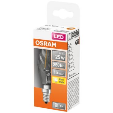 Led flamme torsadee clair filament 2.5w e14 chaud bte 1